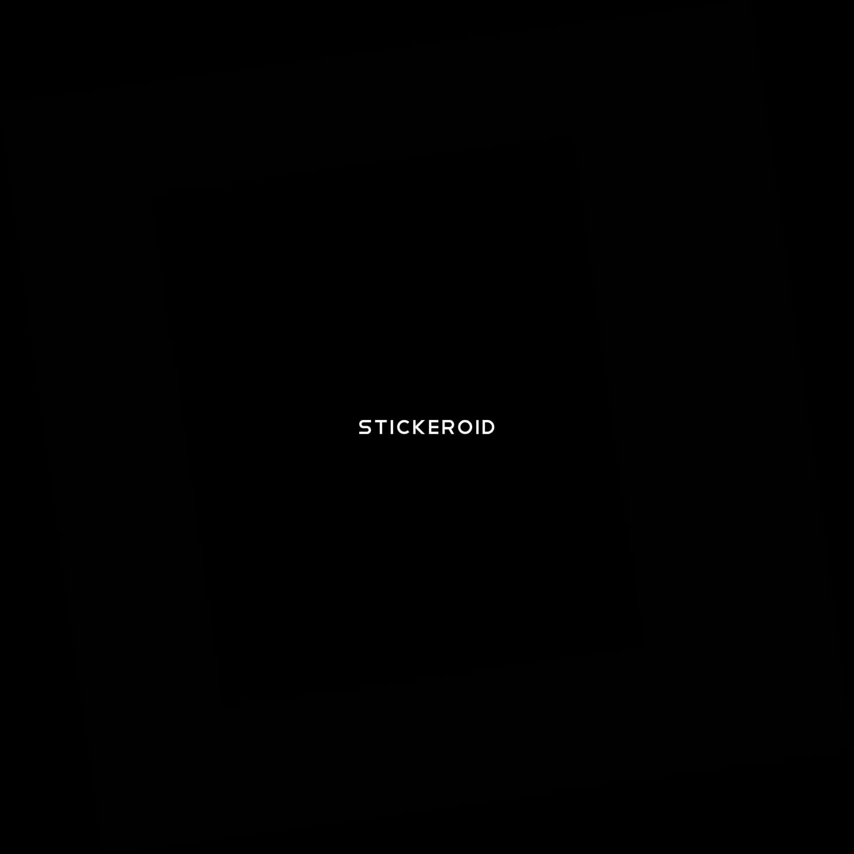 Black Background Stickeroid Text PNG Image