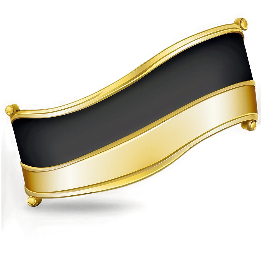 Black Banner With Gold Trim Png Vbh PNG Image