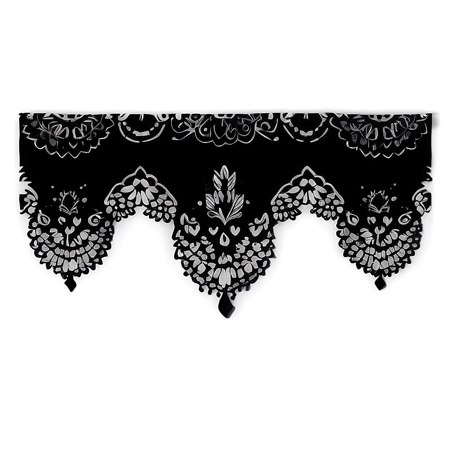 Black Banner With Lace Detail Png Gda84 PNG Image