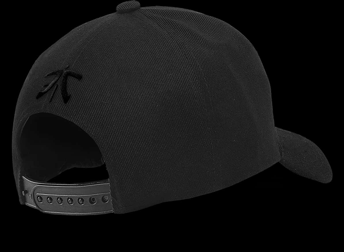 Black Baseball Cap Back View PNG Image