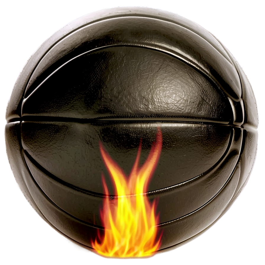 Black Basketball With Flames Png 06252024 PNG Image