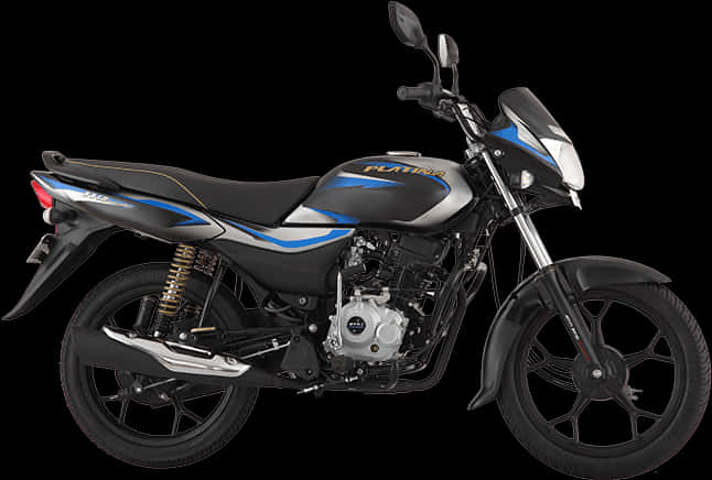 Black Blue Motorcycle Studio Shot PNG Image