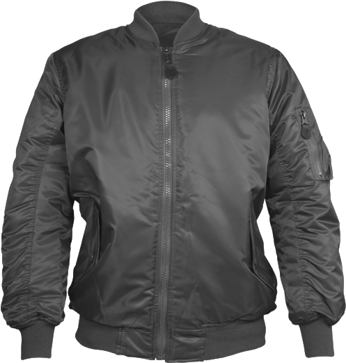 Black Bomber Jacket Product Photography PNG Image