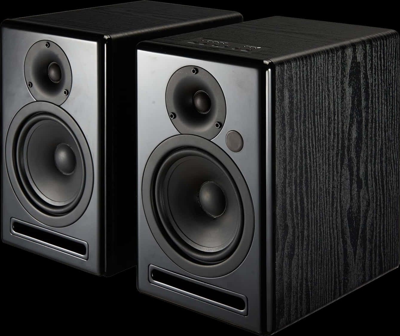 Black Bookshelf Speakers PNG Image