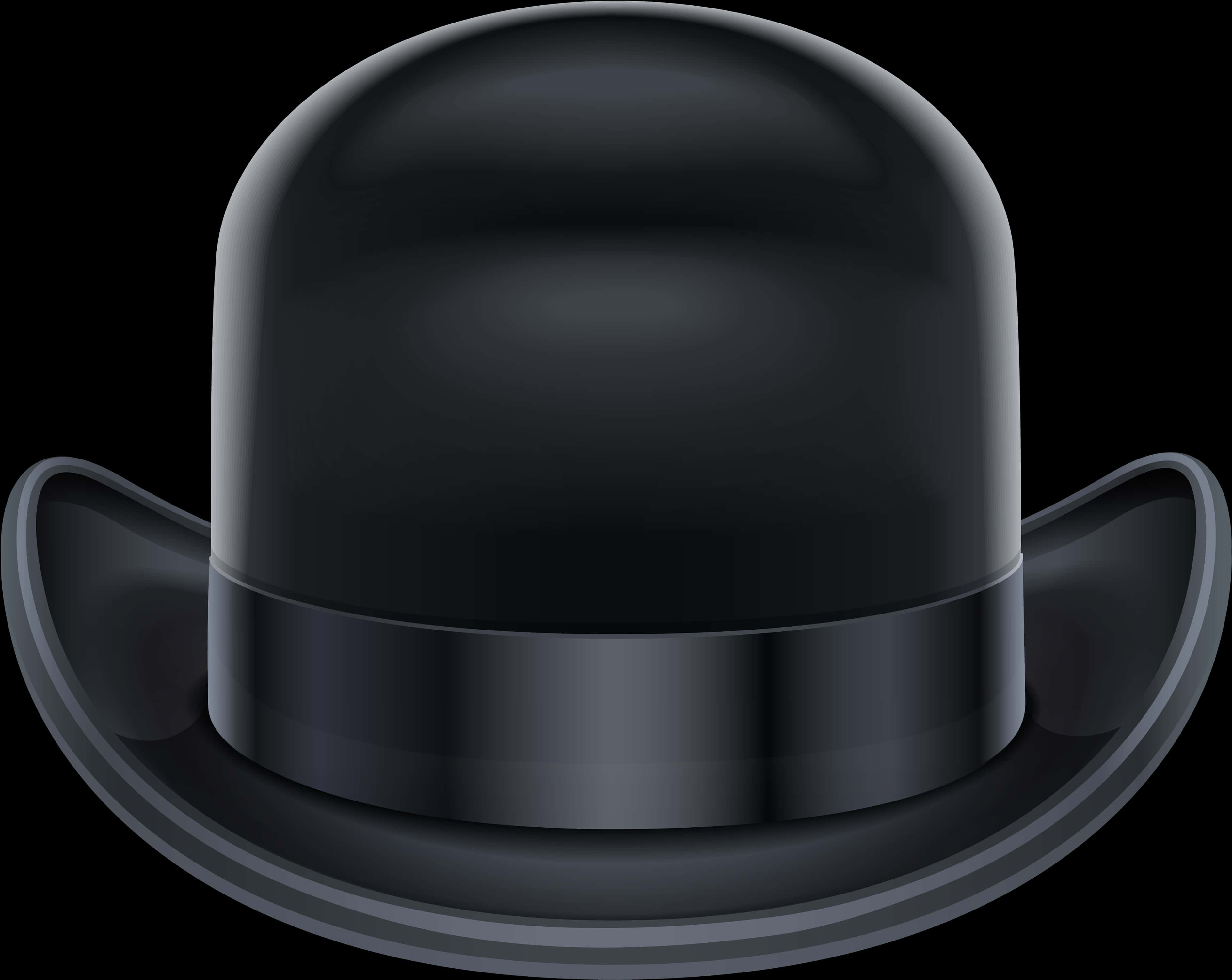 Black Bowler Hat Illustration PNG Image