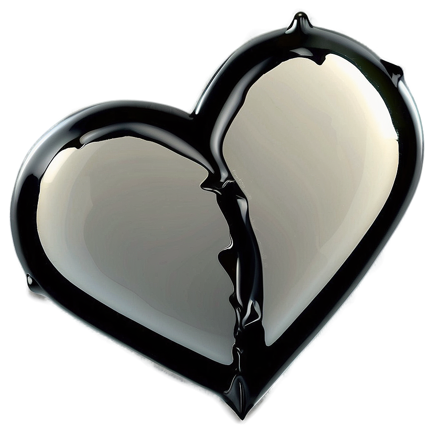 Black Broken Heart B PNG Image