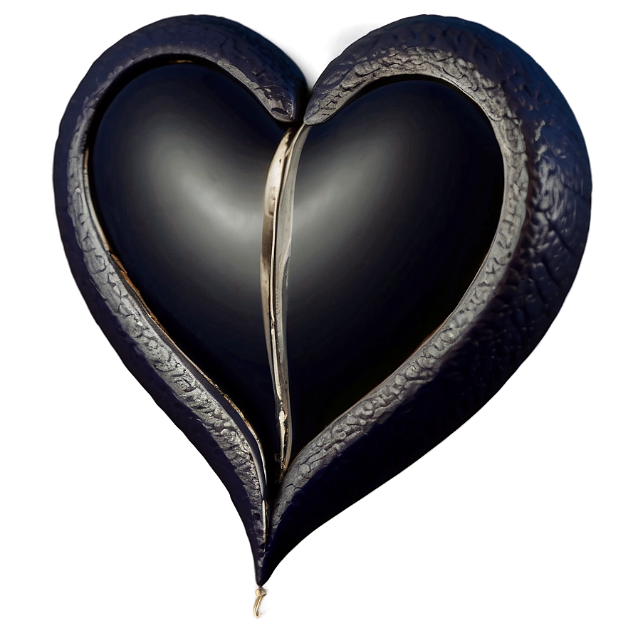 Black Broken Heart Clipart Png Axc90 PNG Image