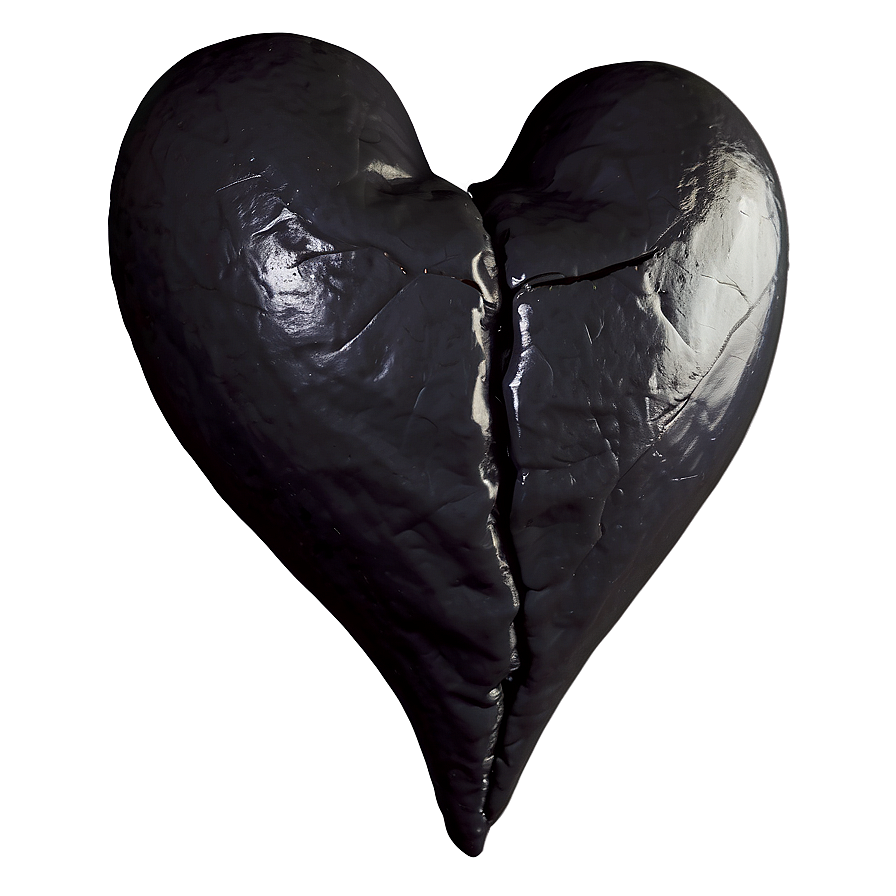 Black Broken Heart D PNG Image