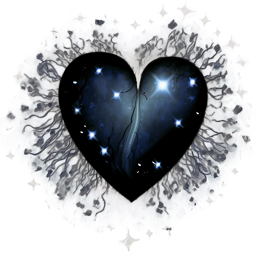 Black Broken Heart In Space Png 06252024 PNG Image