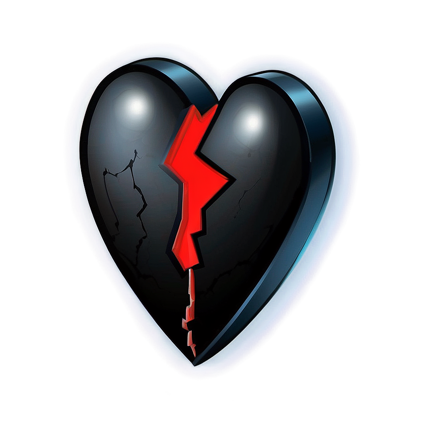 Black Broken Heart Symbol Png 1 PNG Image