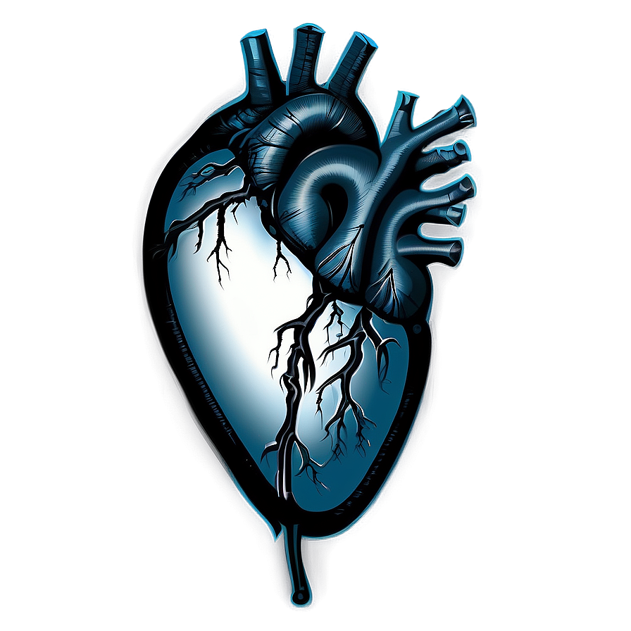 Black Broken Heart Tattoo Design Png 46 PNG Image