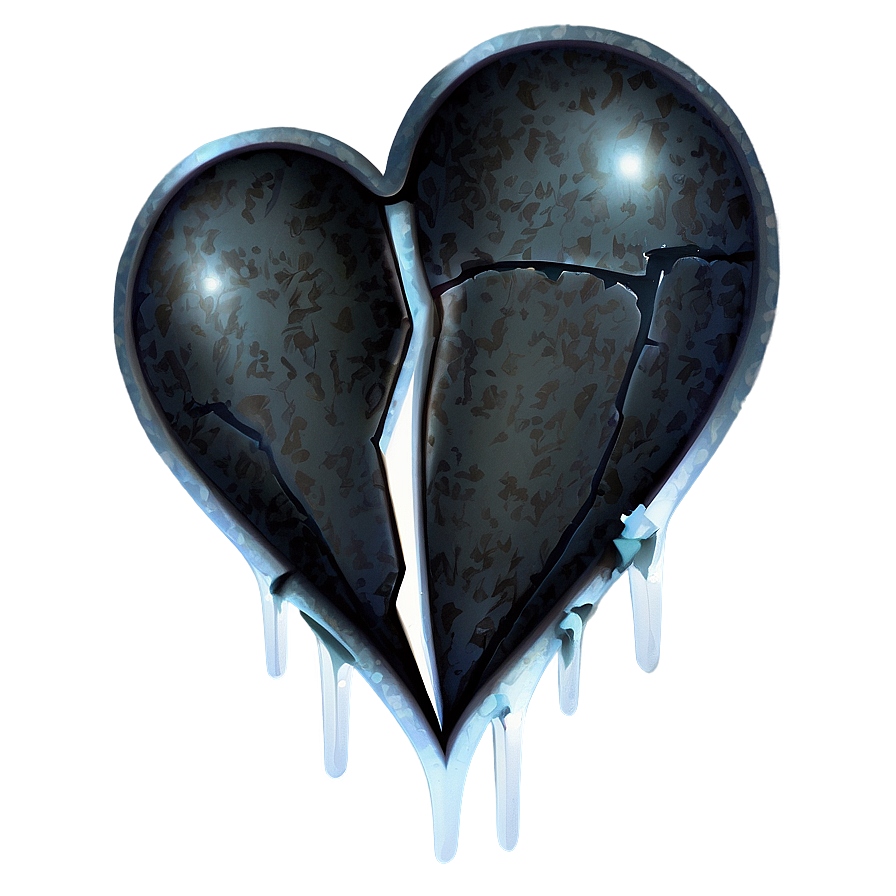 Black Broken Heart Transparent Background Png Vqr34 PNG Image