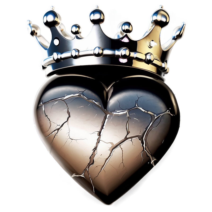 Black Broken Heart With Crown Png 73 PNG Image