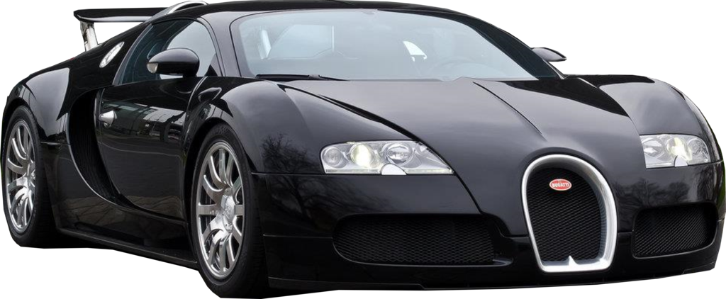 Black Bugatti Veyron Side View PNG Image