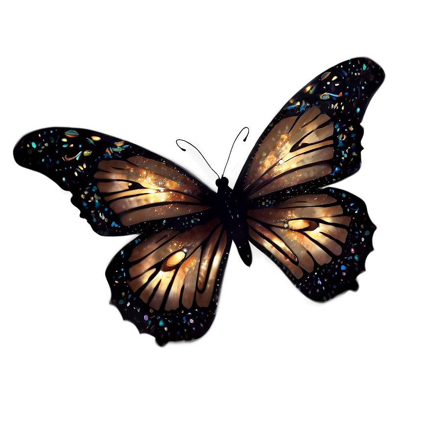 Black Butterfly Glitter Png 06252024 PNG Image