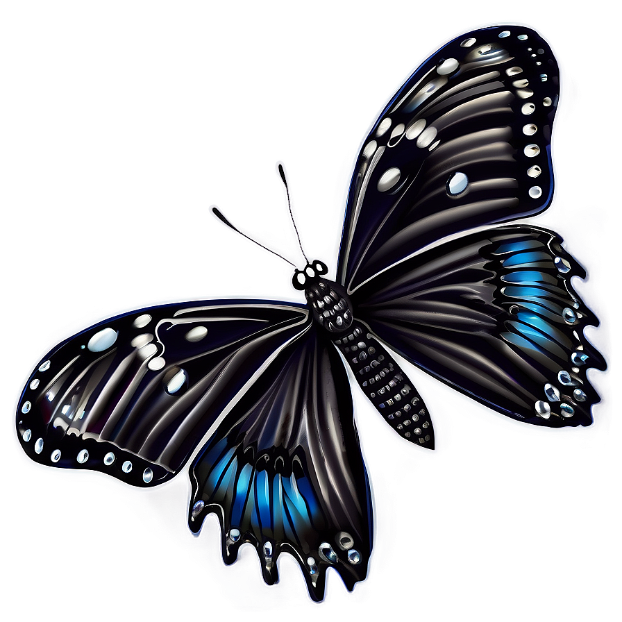 Black Butterfly Tattoo Design Png Ftf83 PNG Image