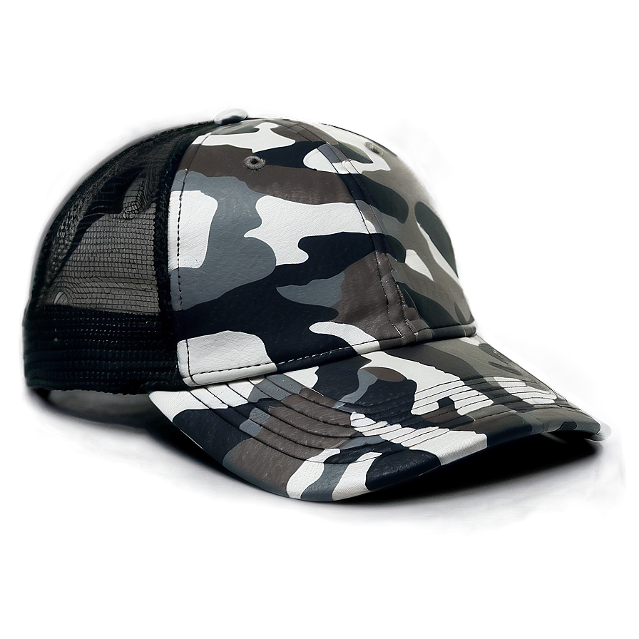 Black Camo Trucker Hat Png 06282024 PNG Image