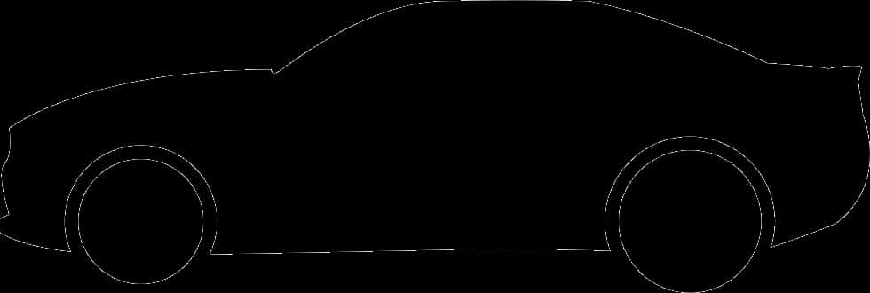 Black Car Silhouette Side View PNG Image