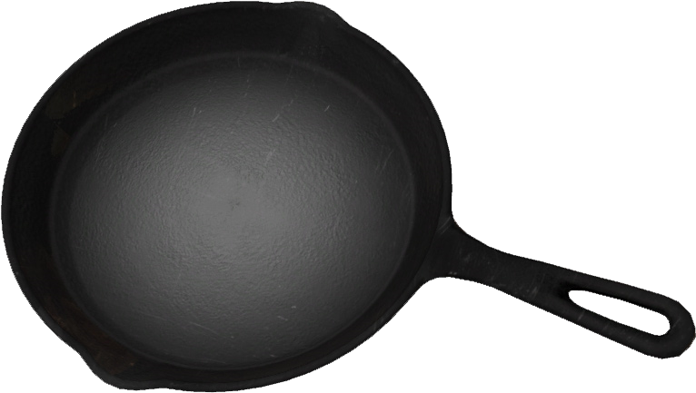 Black Cast Iron Skillet PNG Image