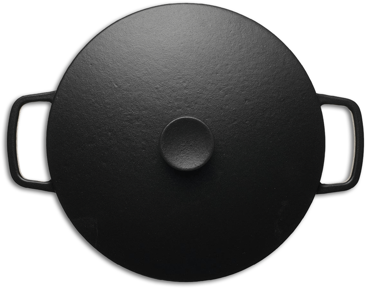 Black Cast Iron Skillet Top View PNG Image