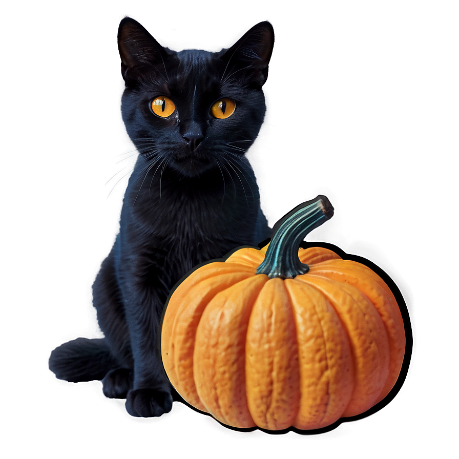 Black Cat And Pumpkin Png 15 PNG Image