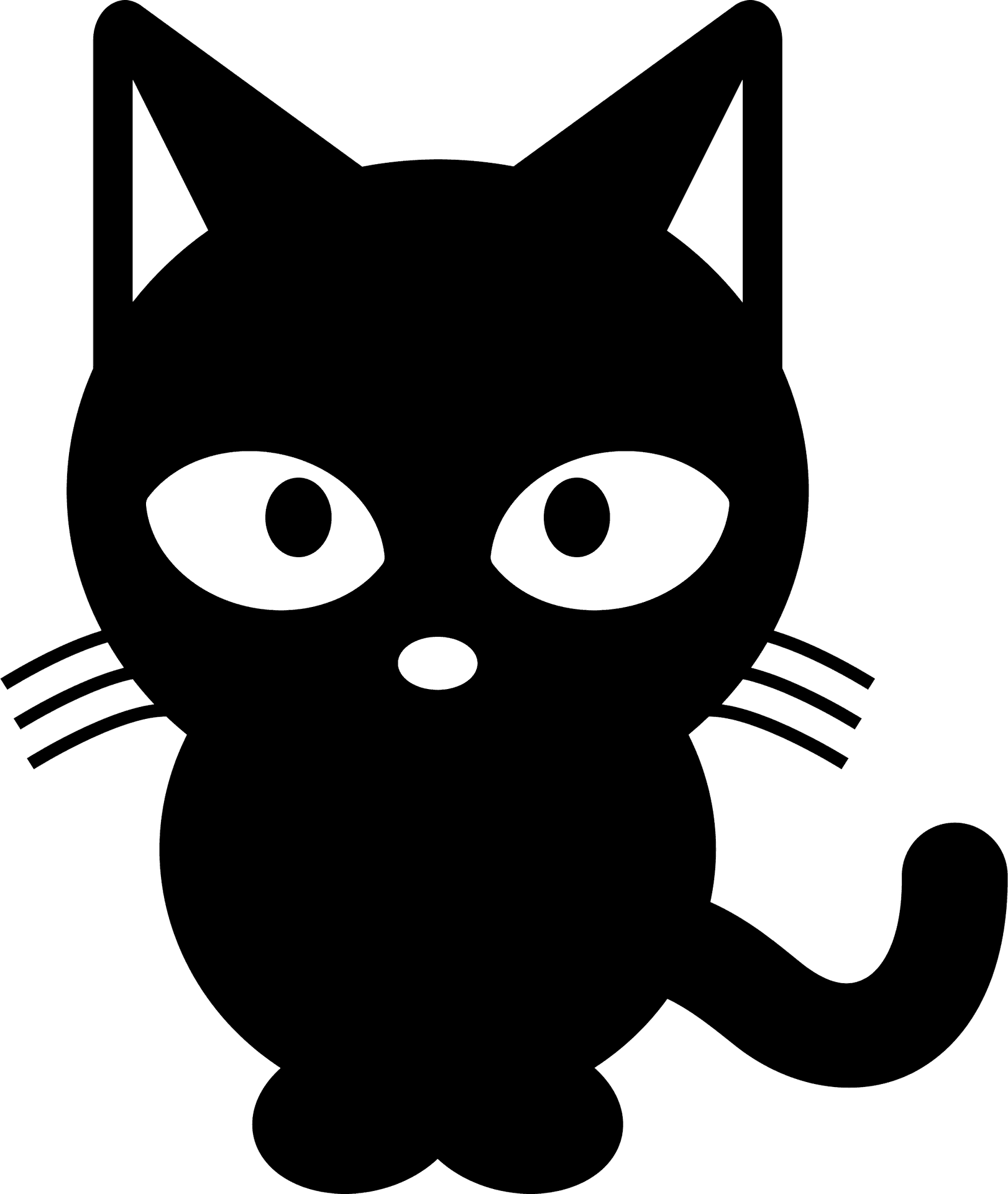 Black Cat Cartoon Graphic PNG Image