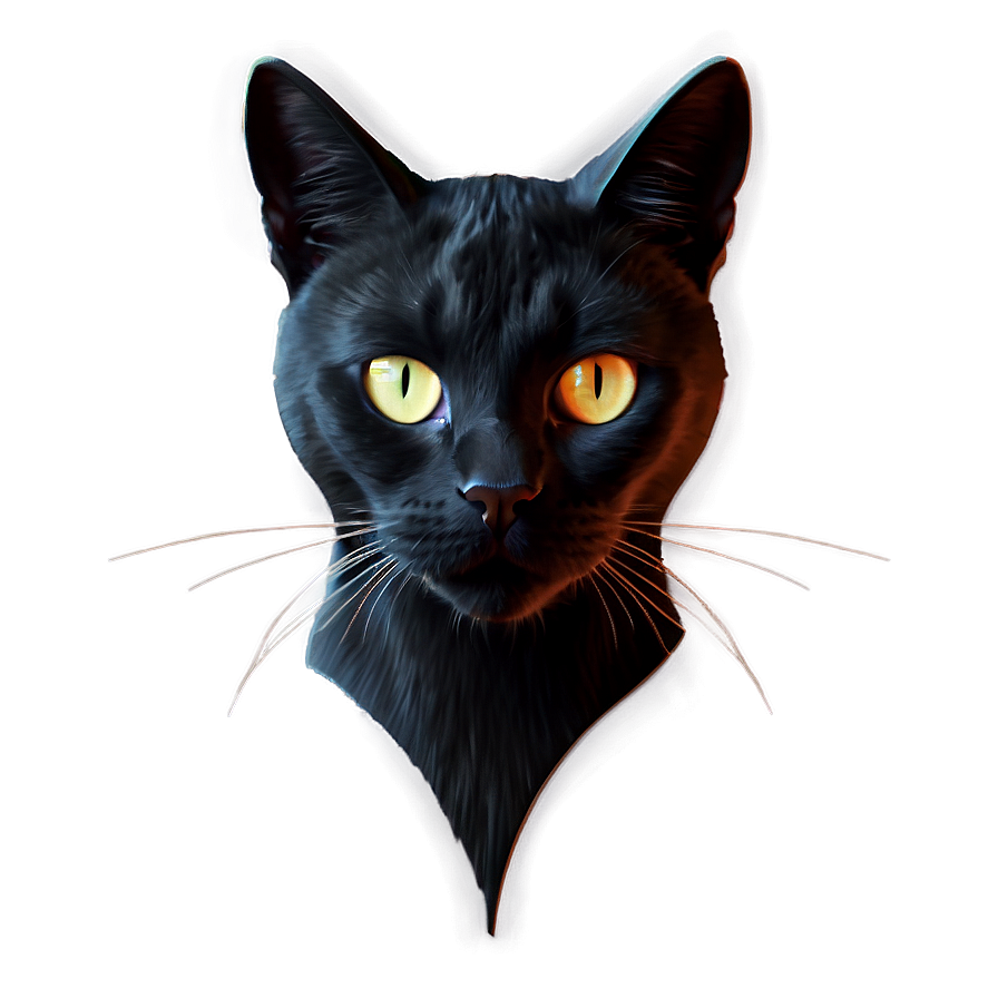 Black Cat Ear Outline Png 64 PNG Image