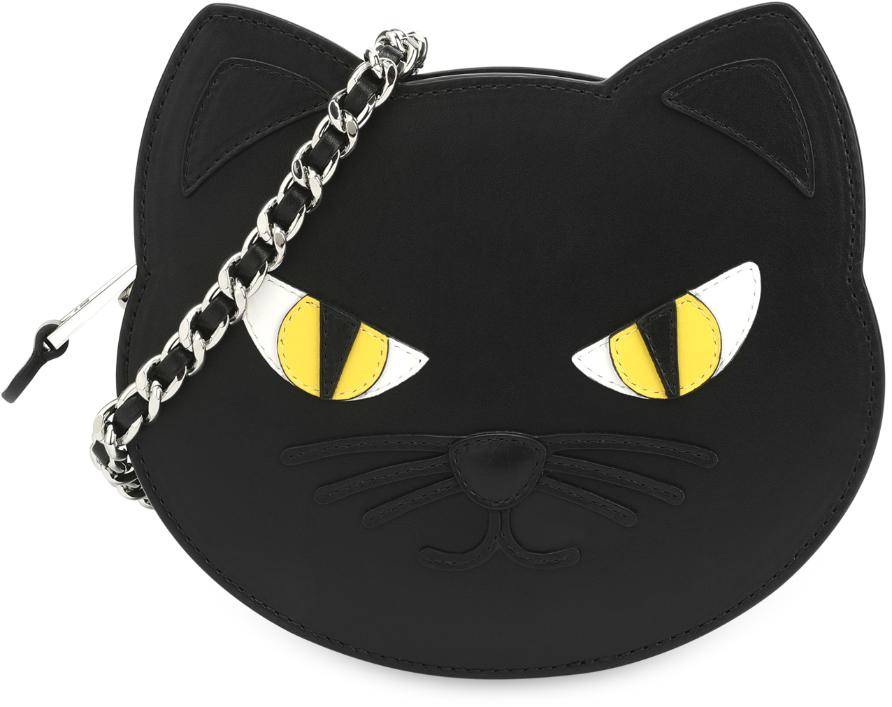 Black Cat Face Purse Design PNG Image