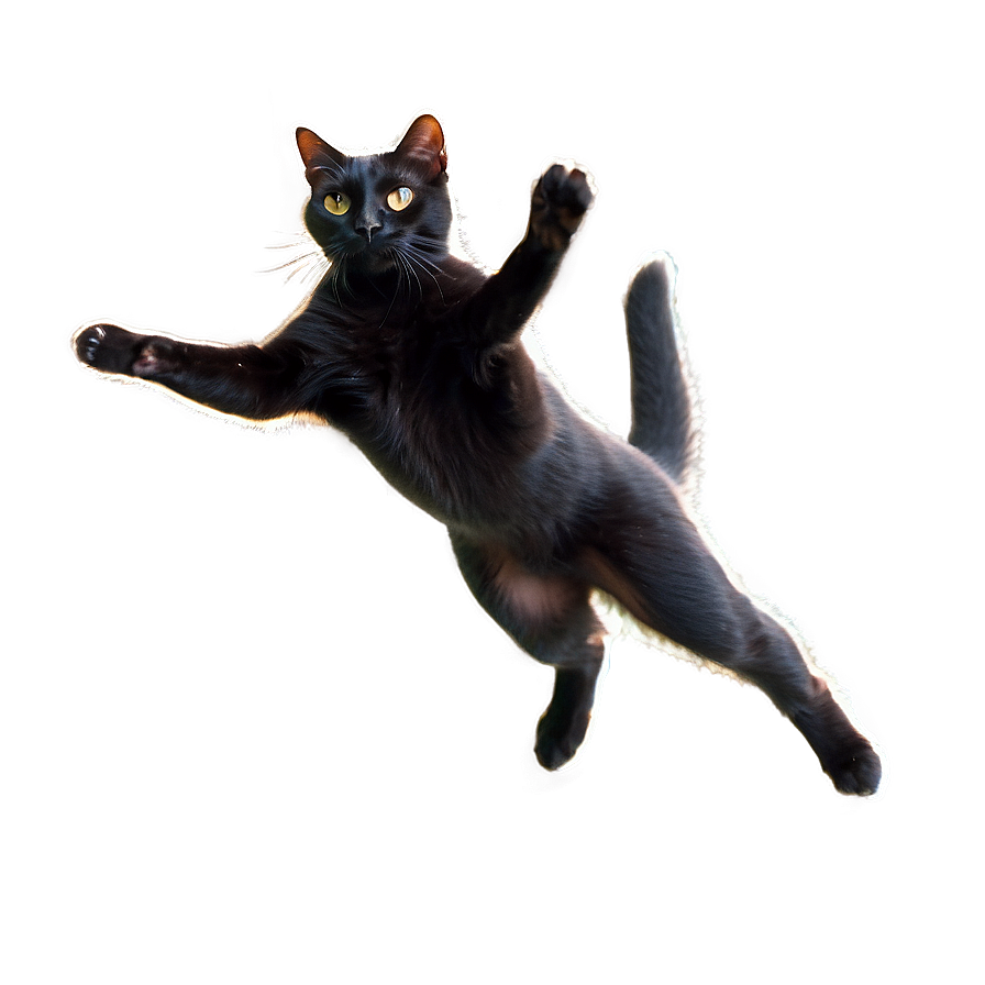 Black Cat Leaping Png 05232024 PNG Image