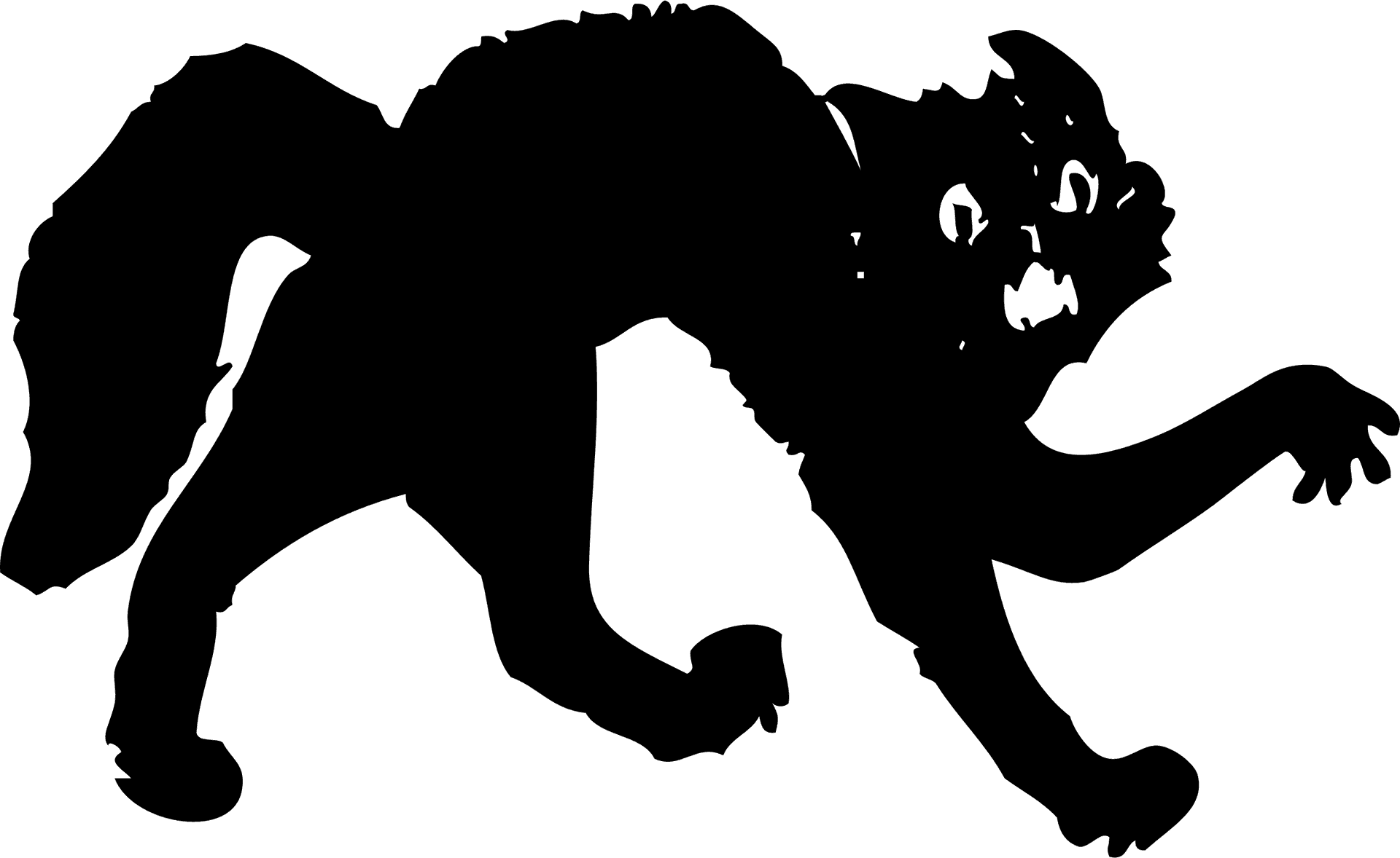 Black Cat Silhouette Running PNG Image