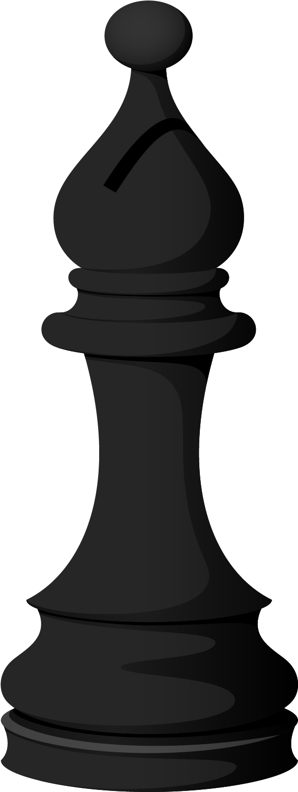 Black Chess Bishop Vector PNG Image