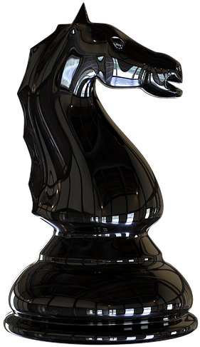 Black Chess Knight Piece PNG Image