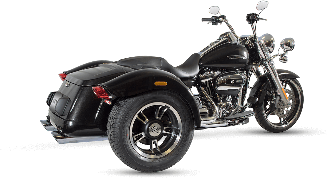 Black Chopper Motorcycle Trike PNG Image