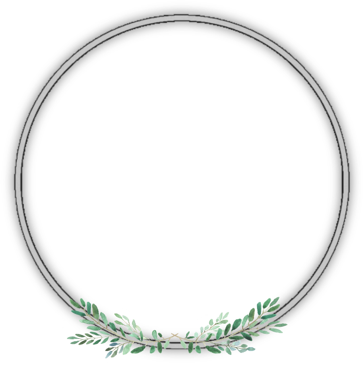 Black Circle Outlinewith Greenery Accent.png PNG Image