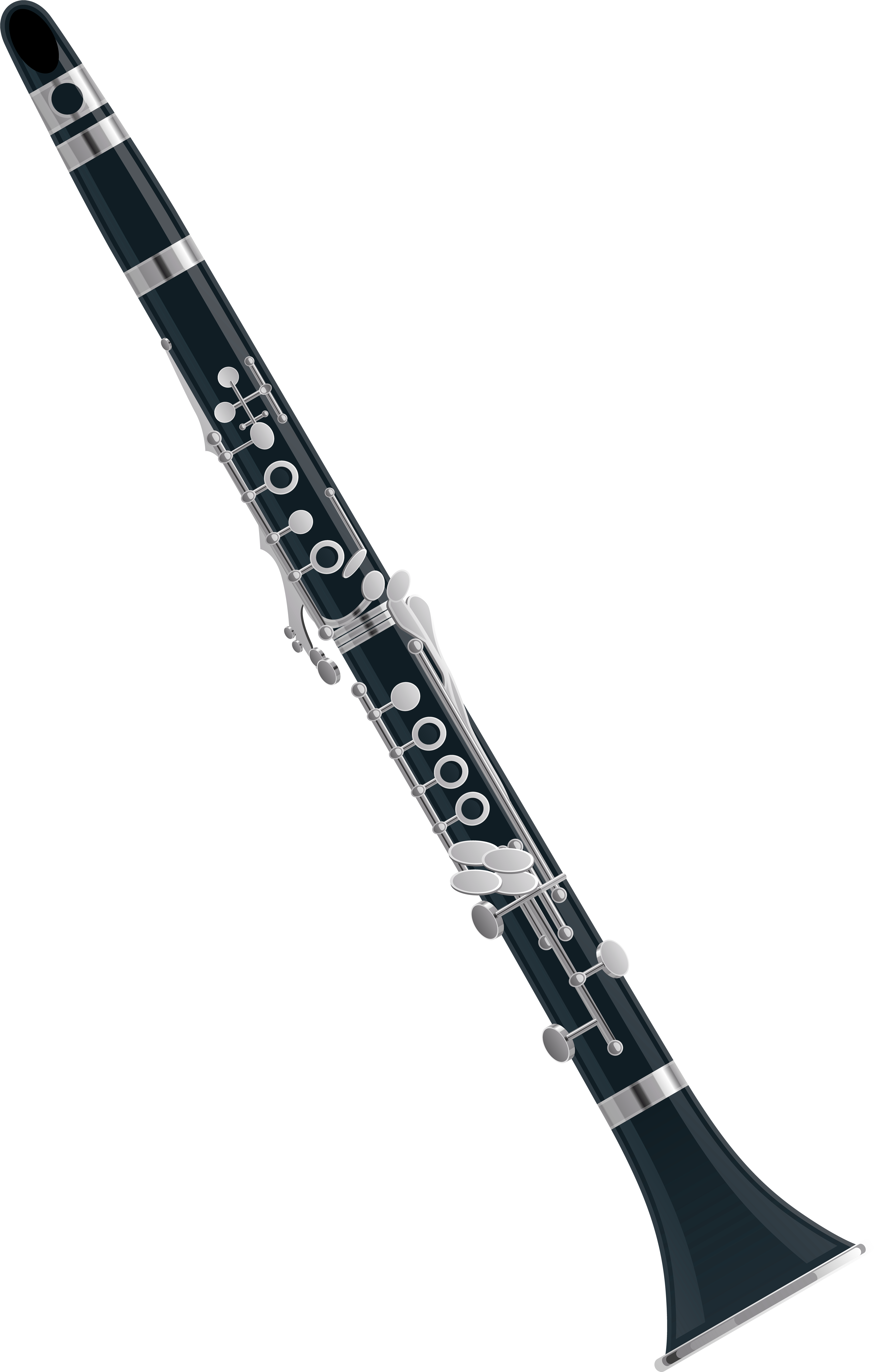 Black Clarinet Musical Instrument PNG Image