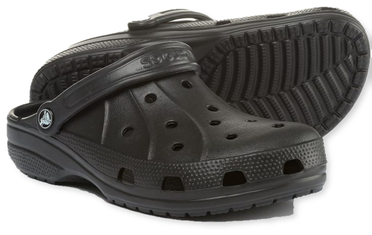 Black Classic Croc Sandal PNG Image