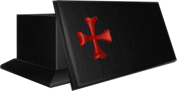 Black Coffinwith Red Cross PNG Image