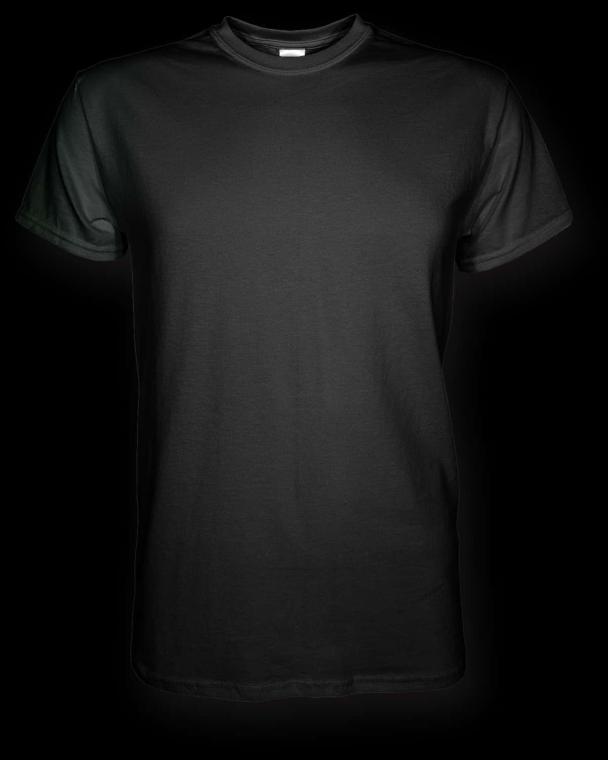 Black Crew Neck T Shirt Mockup PNG Image