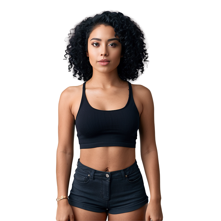 Black Crop Top Essentials Png Swl39 PNG Image