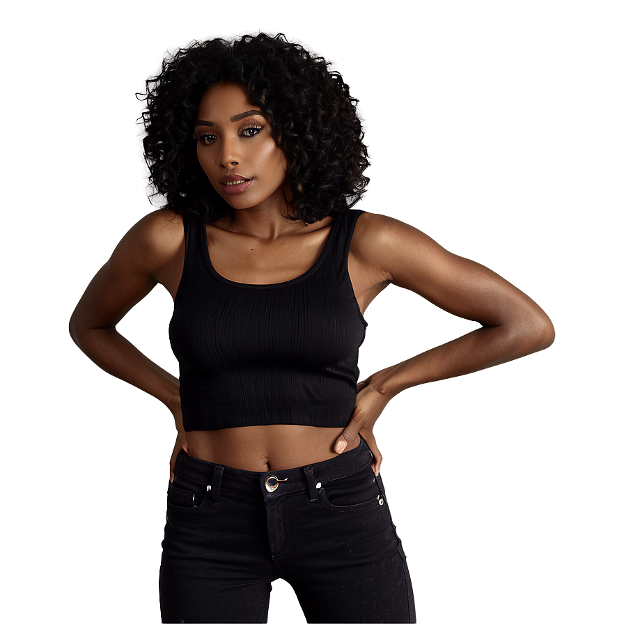 Black Crop Top Silhouette Png Ihh52 PNG Image