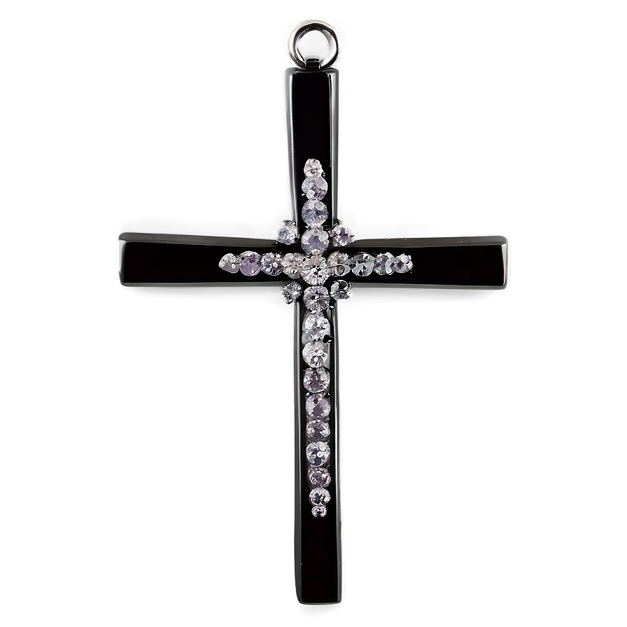 Black Cross With Diamonds Png 05242024 PNG Image