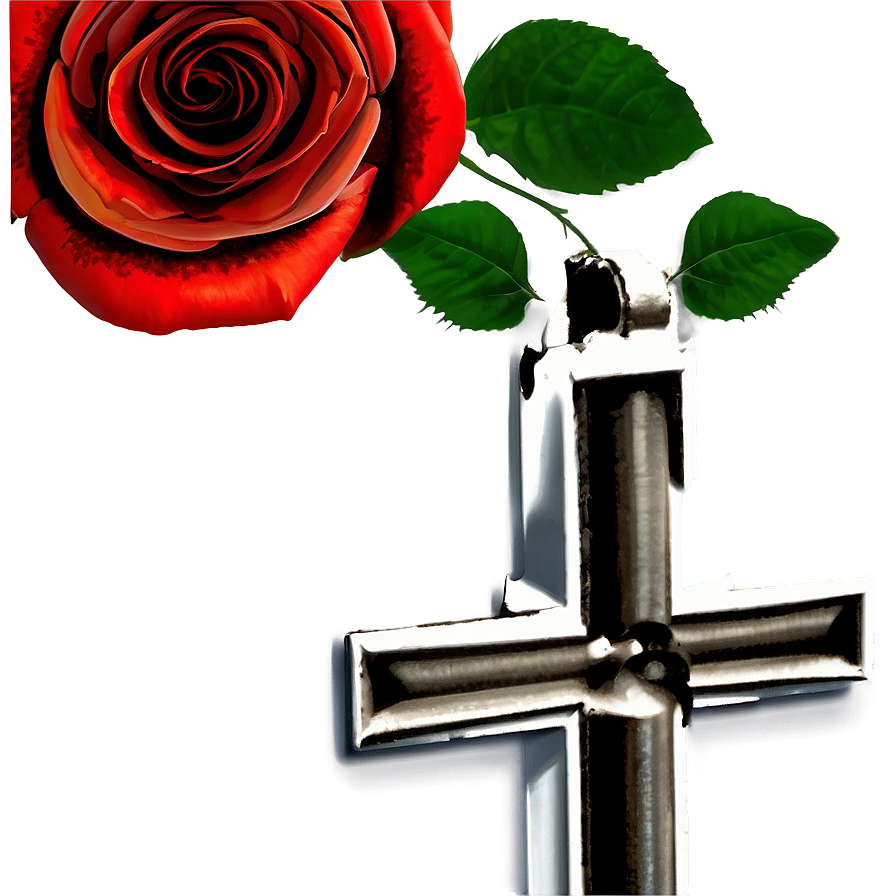 Black Cross With Roses Png Ulq4 PNG Image