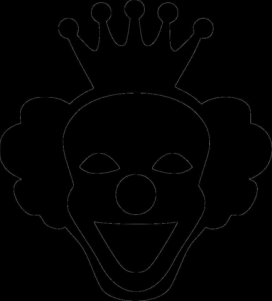 Black Crown Clown Outline PNG Image