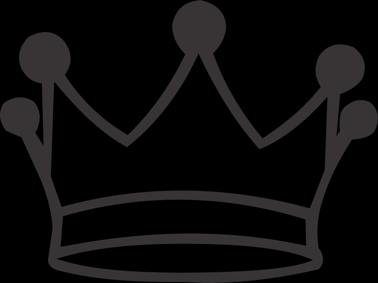 Black Crown Icon Silhouette PNG Image