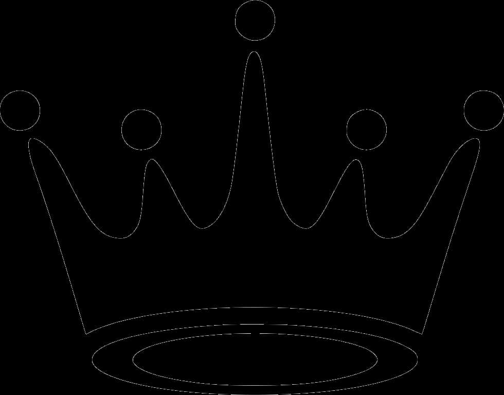 Black Crown Outline Graphic PNG Image