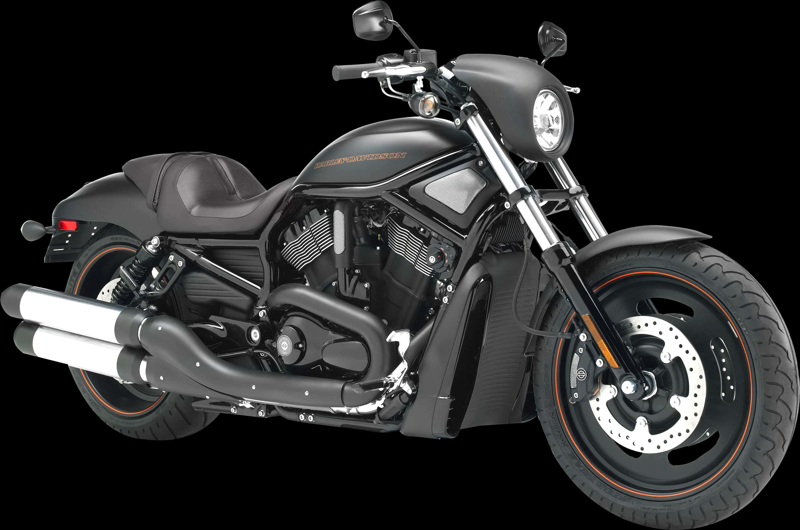 Black Cruiser Motorcycle H D PNG Image