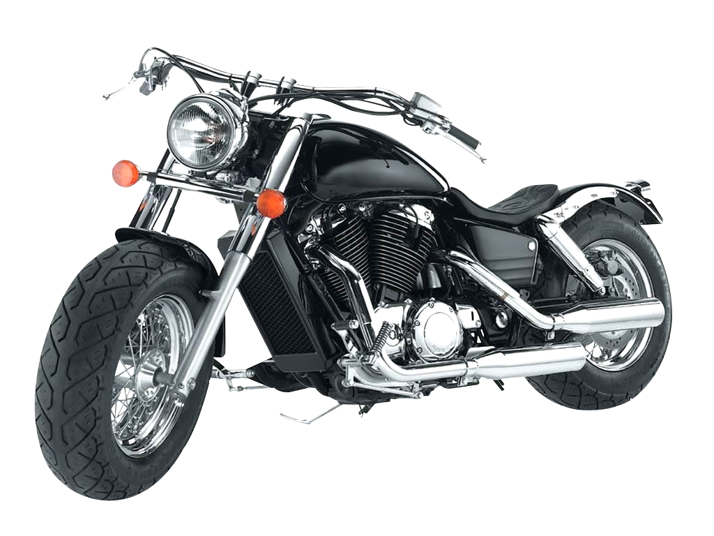 Black Cruiser Motorcycle Isolated PNG Image