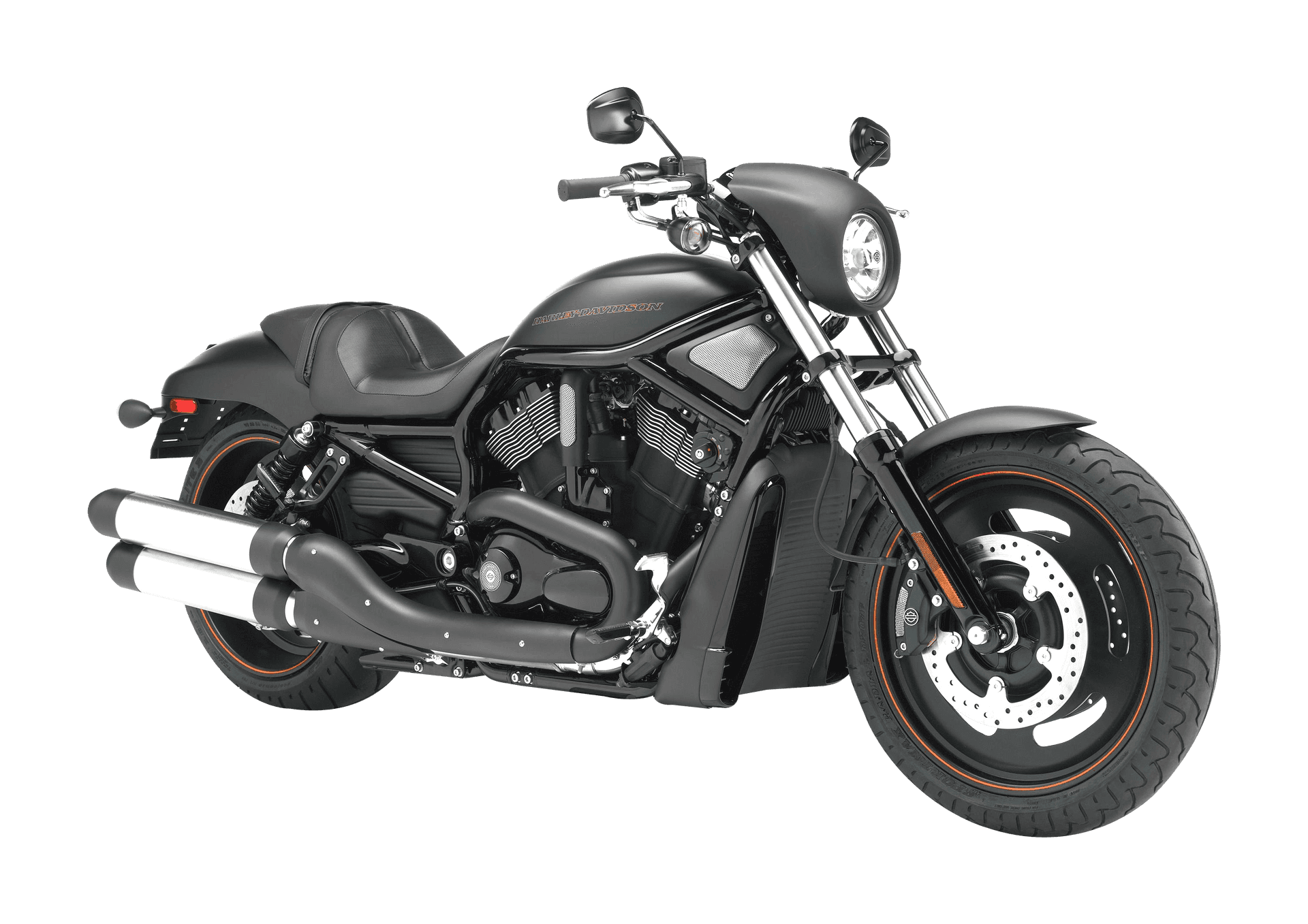 Black Cruiser Motorcycle Profile PNG Image