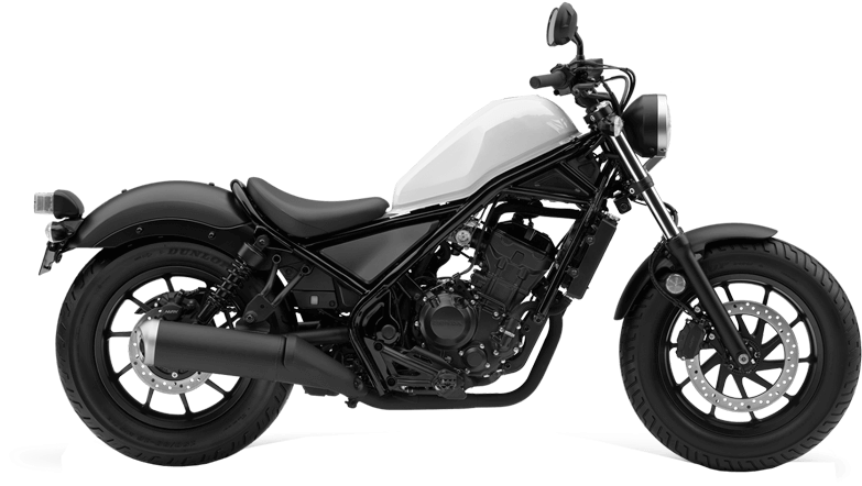 Black Cruiser Motorcycle Profile PNG Image