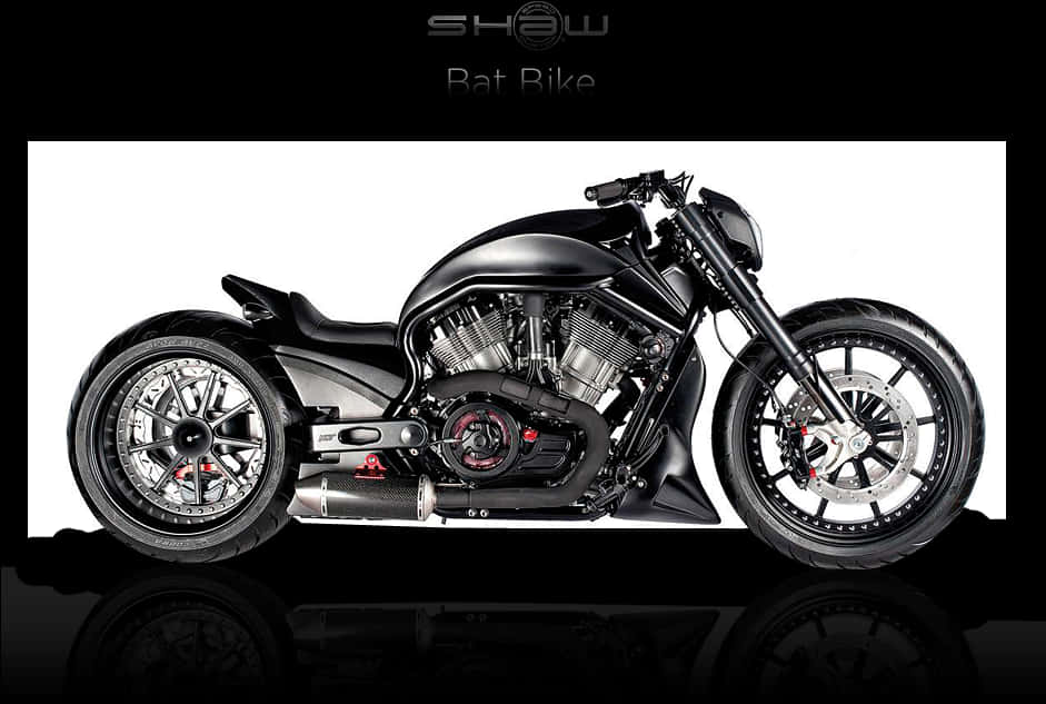 Black Custom Motorcycle Profile PNG Image